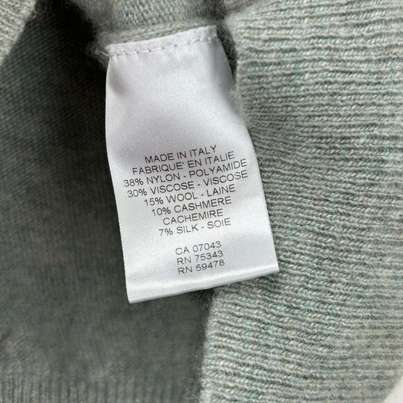 Bianco & Blu Girls Large Gray Cashmere & Wool Blend Sweater Cardigan - Picture 7 of 11